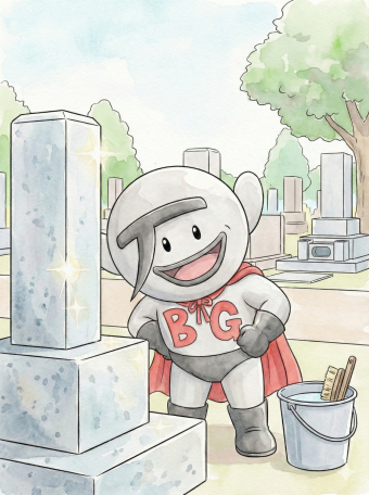 山口石材店公式マスコット「ボセキくん」